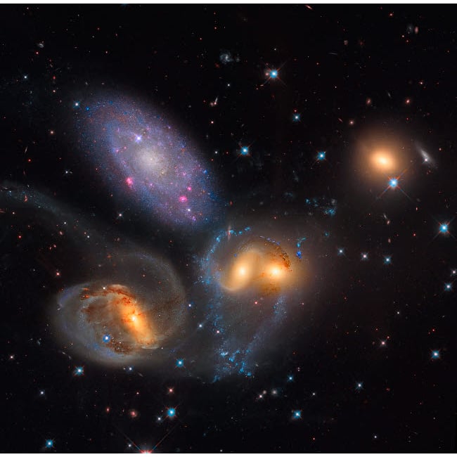 Stephans Quintet a grouping of galaxies in the constellation Pegasus Poster Print by Roberto Colombari/Stocktrek Image Image 1