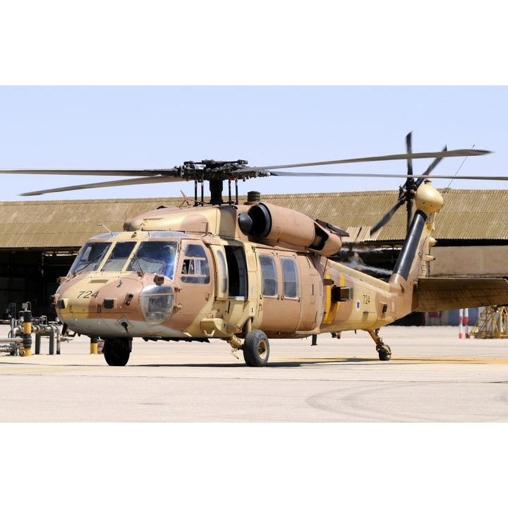 Israeli Air Force UH-60 Yanshuf on the ramp at Hatzerim Air Force Base Israel Poster Print Image 1