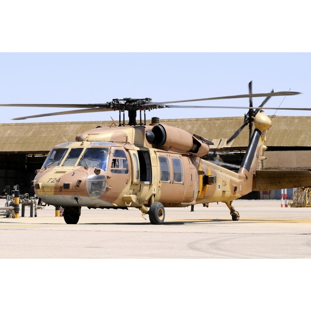 Israeli Air Force UH-60 Yanshuf on the ramp at Hatzerim Air Force Base Israel Poster Print Image 2