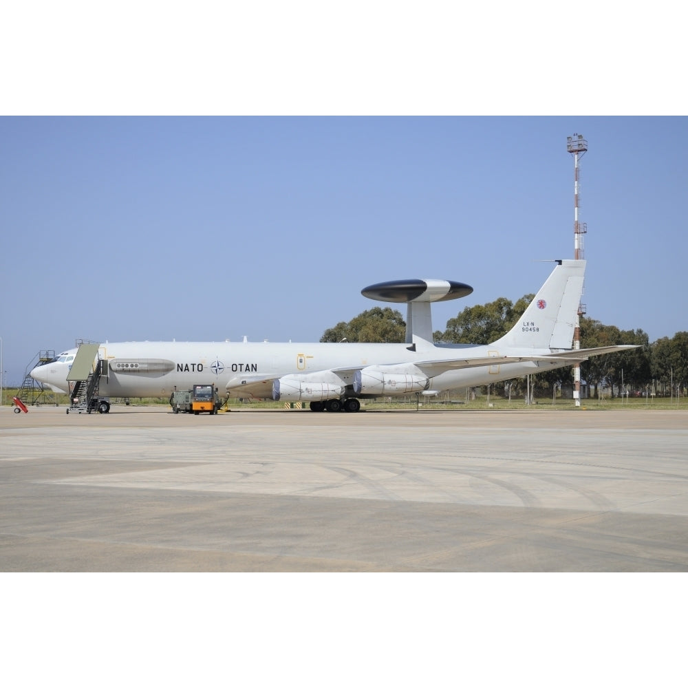 NATO E-3A AWACS at Trapani Airbase Sicily Poster Print Image 1