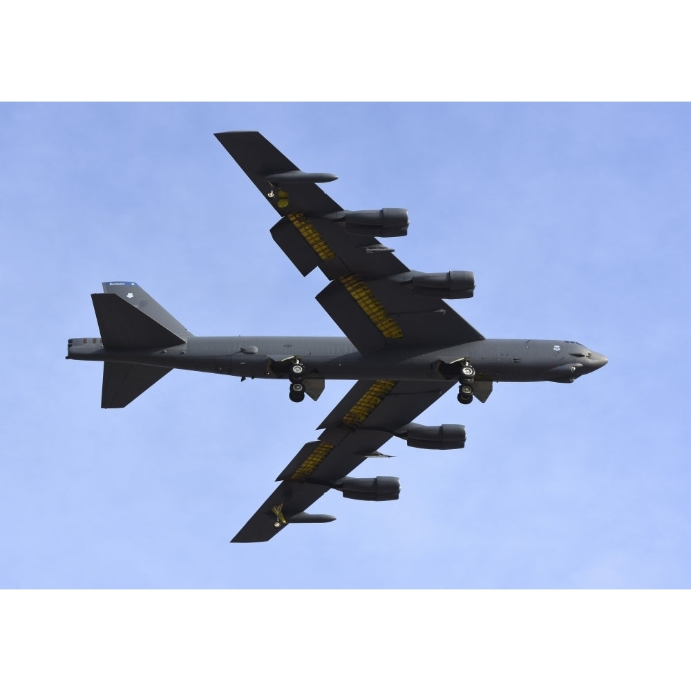 A U.S. Air Force B-52G Stratofortress prepares for landing Poster Print Image 2