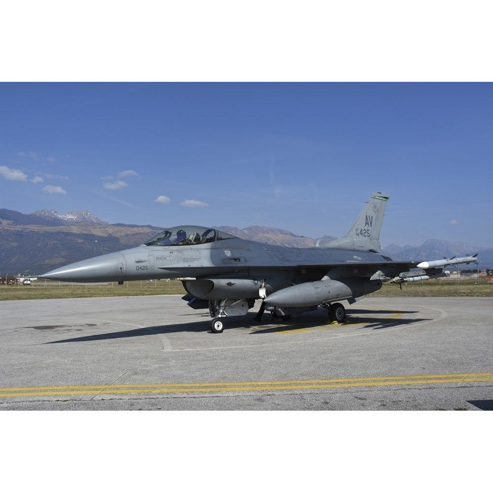 F-16CM ready to taxi before a mission from Aviano Air Base Italy. Poster Print by Riccardo Niccoli/Stocktrek Images Image 1