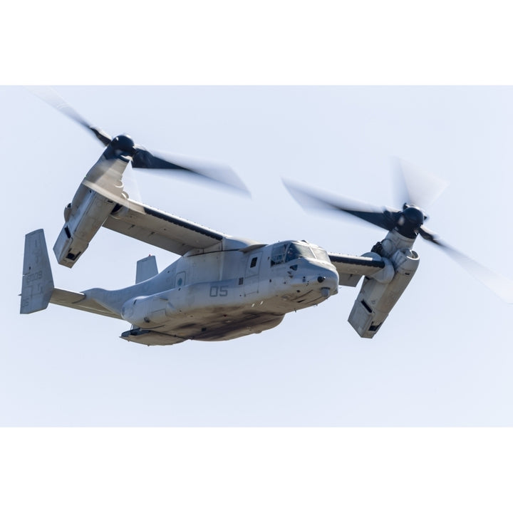 A U.S. Marine Corps V-22 Osprey flies over Santa Rosa California Poster Print Image 1