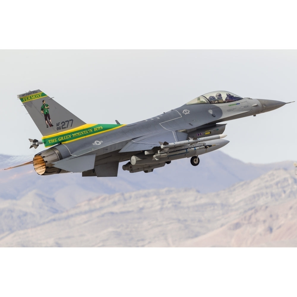 A Vermont Air National Guard F-16C Fighting Falcon taking off Poster Print Image 1