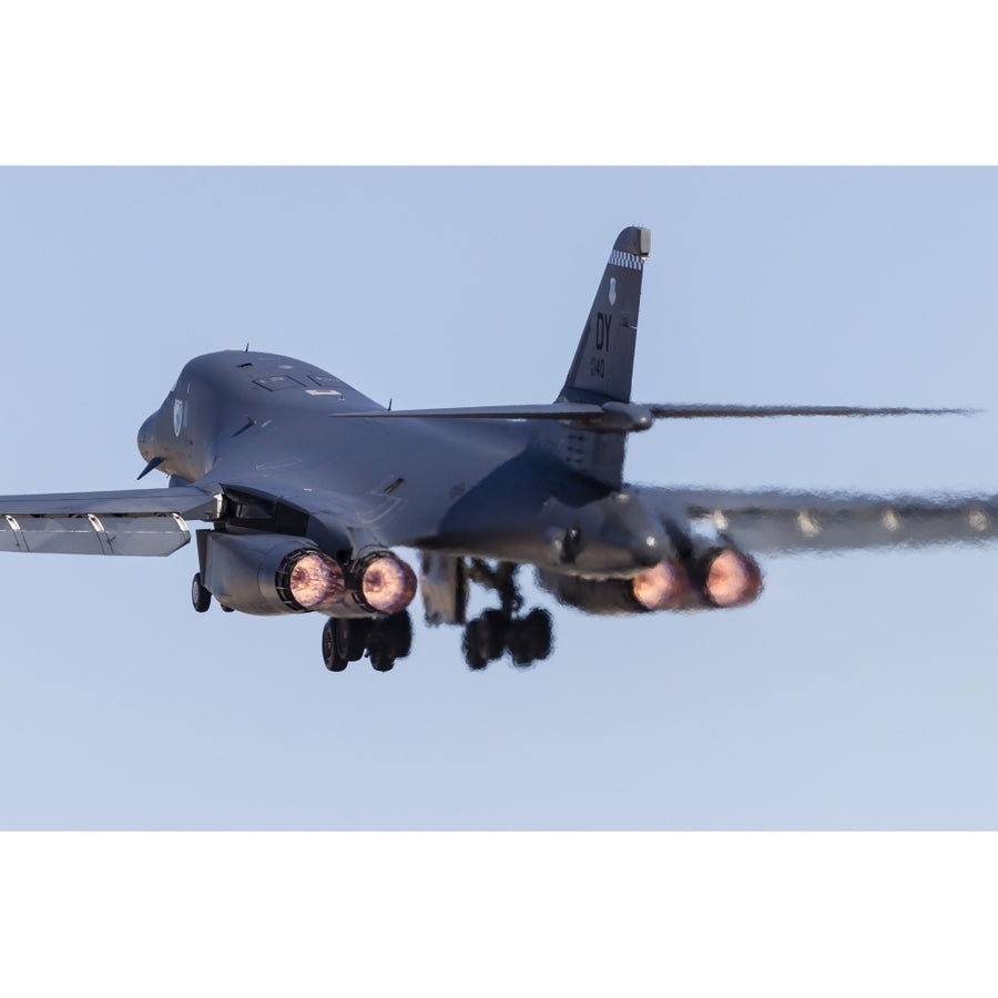 A B-1B Lancer of the U.S. Air Force taking off from Nellis Air Force Base Nevada. Poster Print by Rob Edgcumbe/Stocktre Image 1