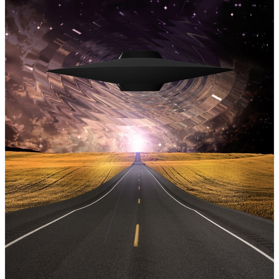 UFO Emerges over Road Poster Print by Bruce Rolff/Stocktrek Images Image 1