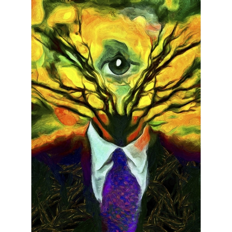 Mans figure in a suit with tree branches and all-seeing eye instead of head. Poster Print by Bruce Rolff/Stocktrek Imag Image 1