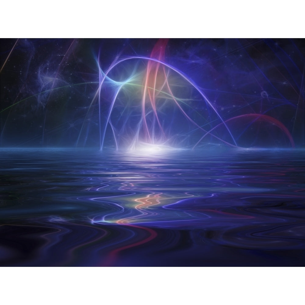 Glowing Light at Abstract Horizon. Water Reflections Poster Print by Bruce Rolff/Stocktrek Images Image 1