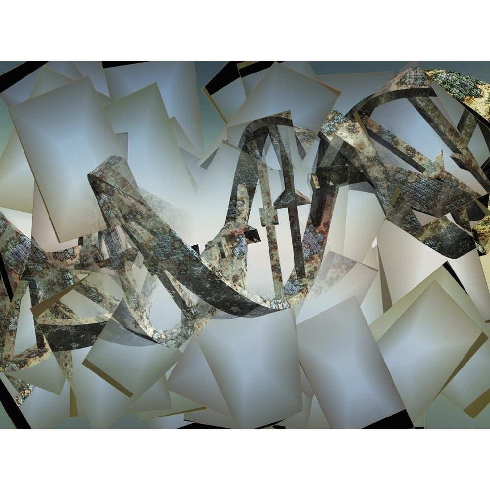 Surreal digital art. Damaged rusted DNA strands. Poster Print by Bruce Rolff/Stocktrek Images Image 1