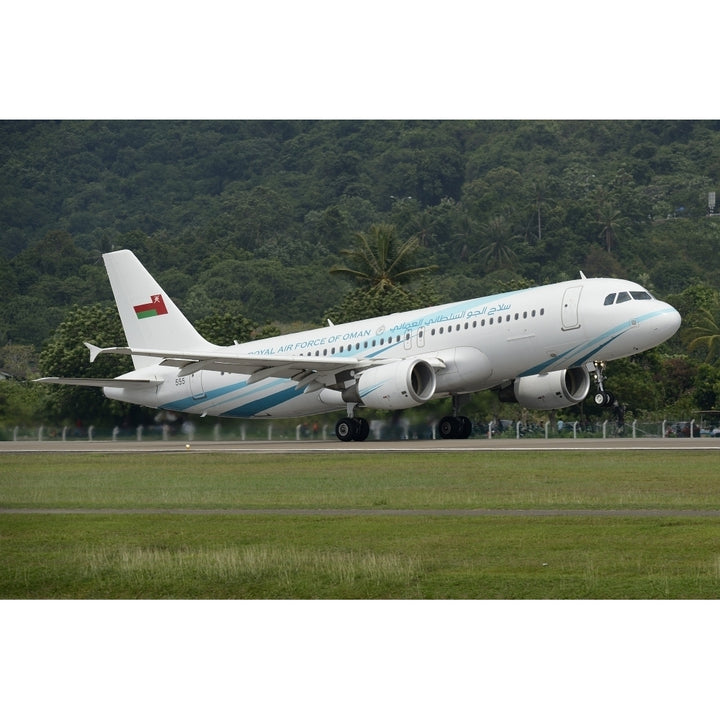 An Airbus A320 of the Royal Air Force of Oman taking off Poster Print Image 1