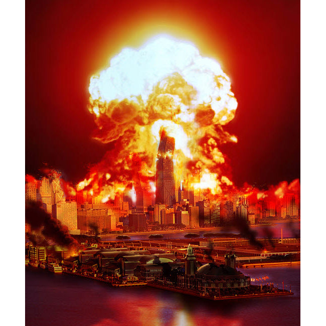 Chicago disintegrates as a nuclear explosion erupts in the middle of the city Poster Print by Ron Miller/Stocktrek Image Image 1