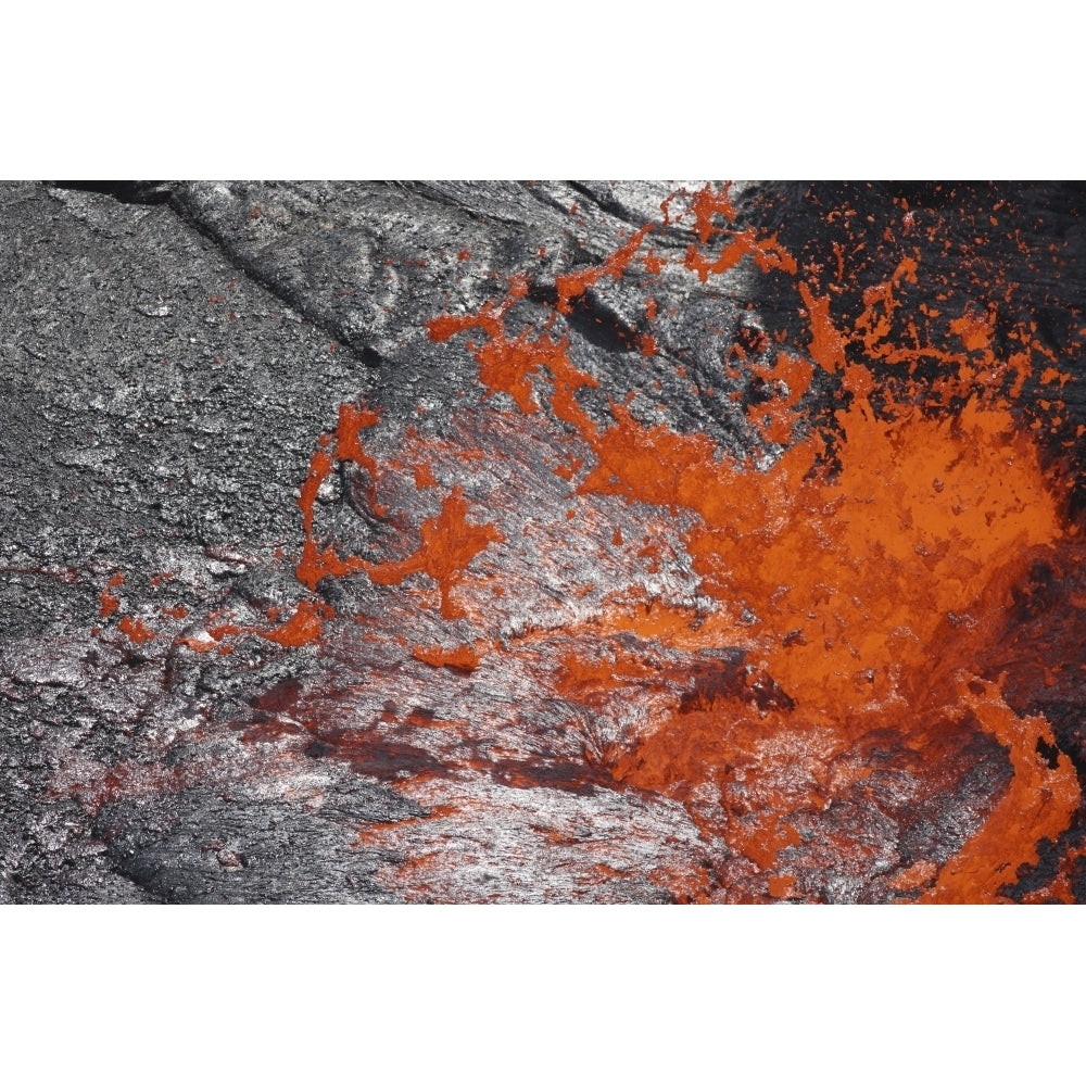 Lava bubble bursting through crust of active lava lake Erta Ale volcano Danakil Depression Ethiopia Print Image 2