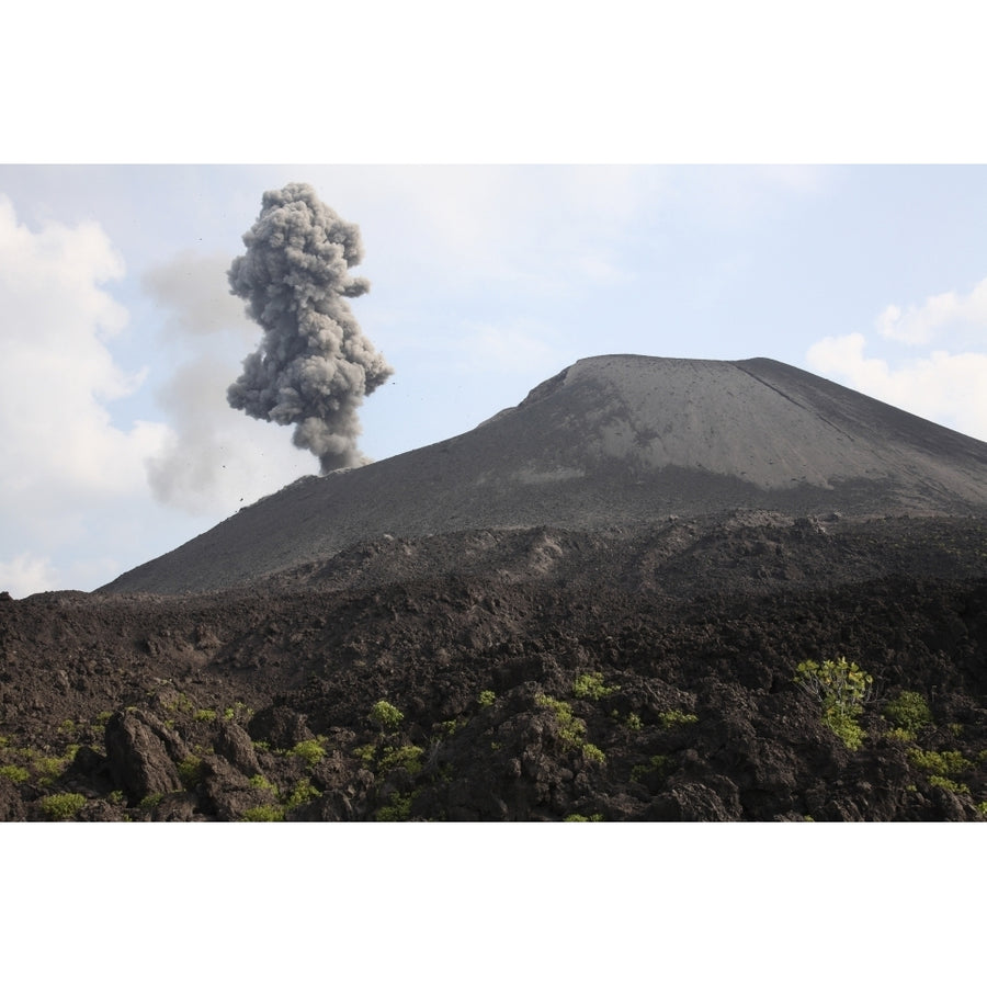 Ash cloud from vulcanian eruption of Anak Krakatau volcano Sunda Strait Java Indonesia Poster Print Image 1