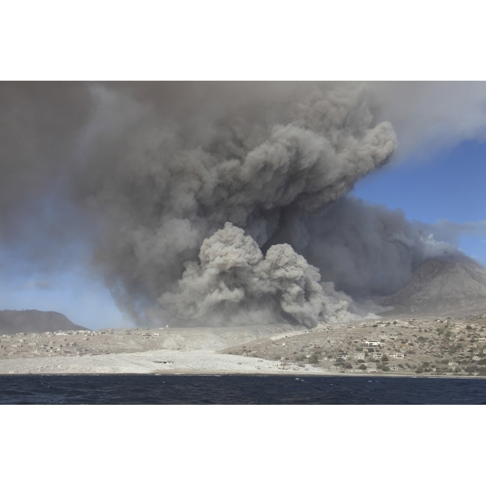 Pyroclastic flow in abandoned city of Plymouth Soufriere Hills volcano Montserrat Caribbean Poster Print Image 2