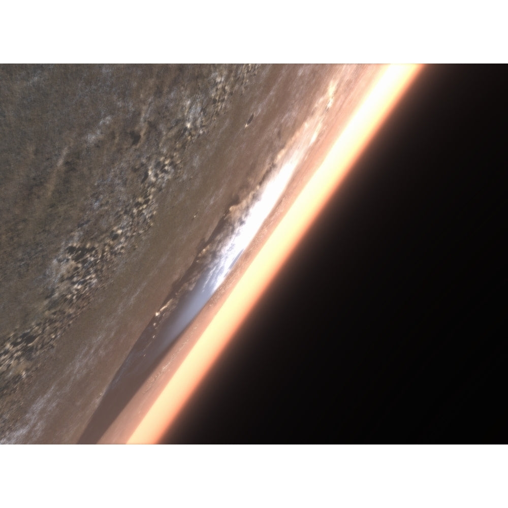 Terragen render of Olympus Mons on Mars Poster Print Image 2