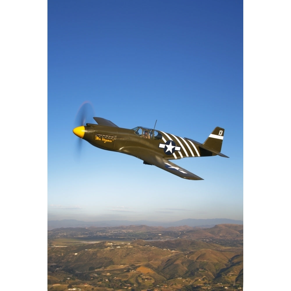 A P-51A Mustang in flight Poster Print Image 2