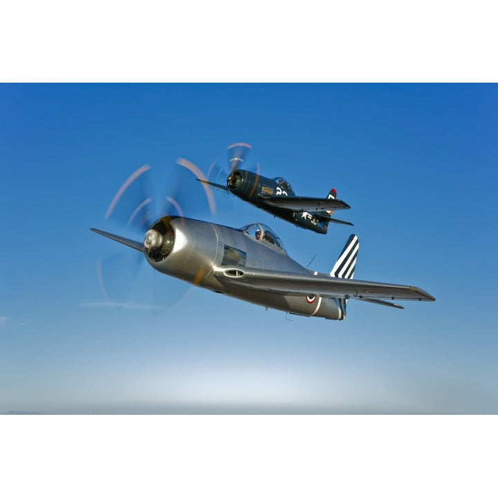 Two Grumman F8F Bearcats in flight Poster Print Image 2