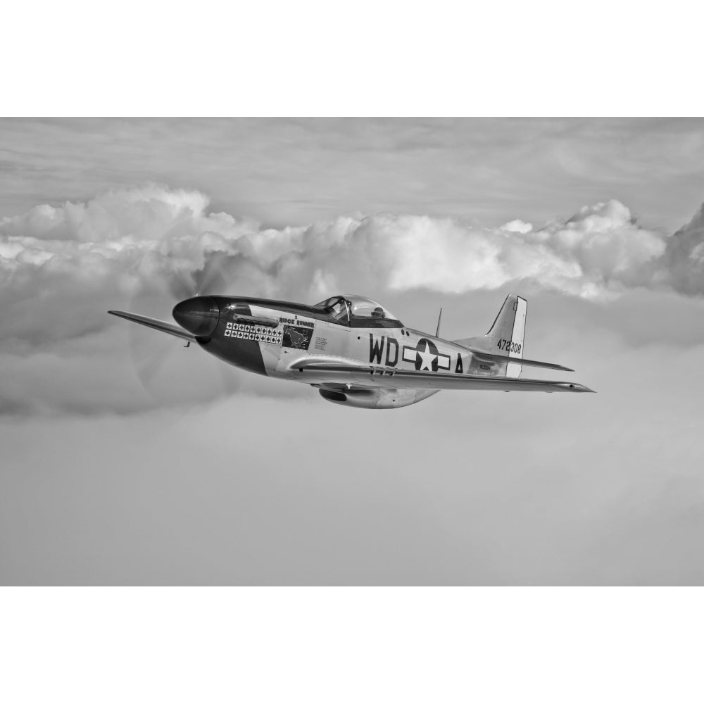 A P-51D Mustang in flight near Hollister California Poster Print Image 1