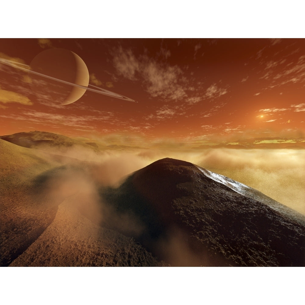 Dark dunes are shaped by the moons winds on the surface of Titan Poster Print Image 1