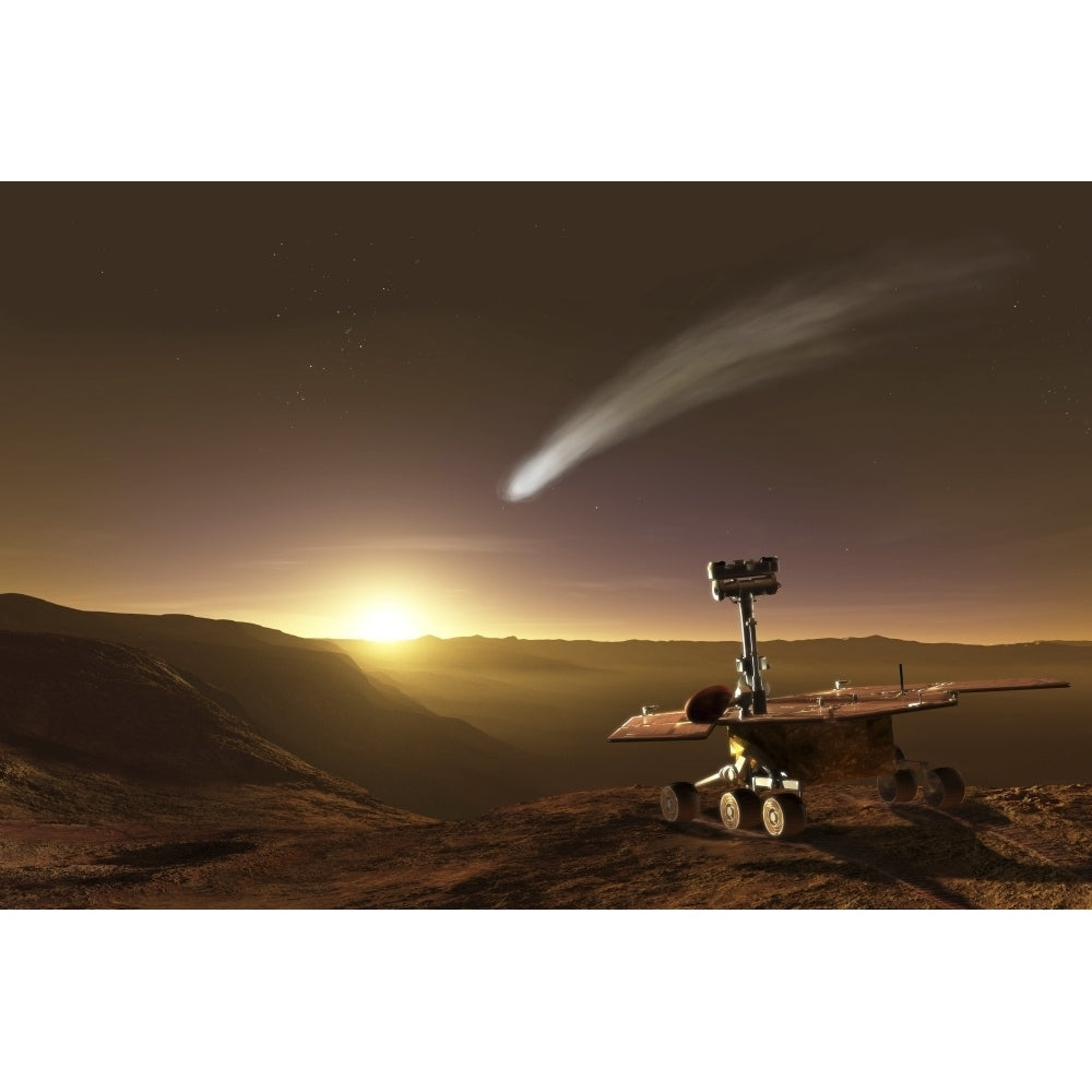 Comet over Endeavour Crater Poster Print Image 2