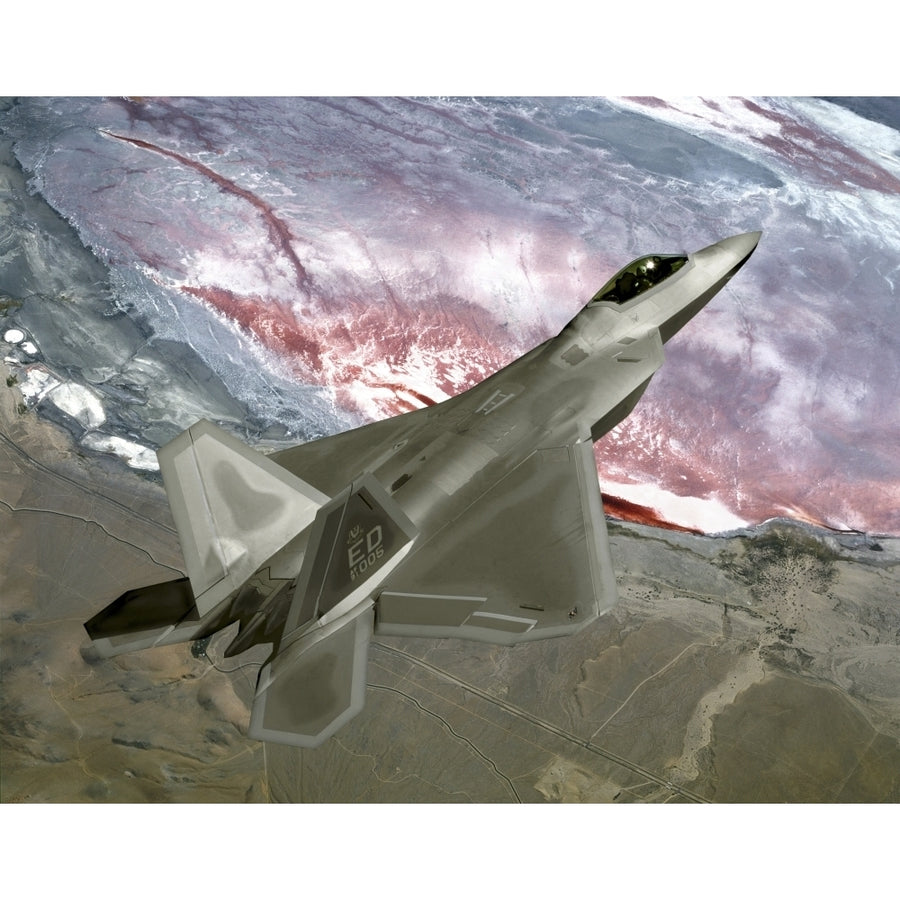 An F/A-22 Raptor flies a training mission Poster Print Image 1