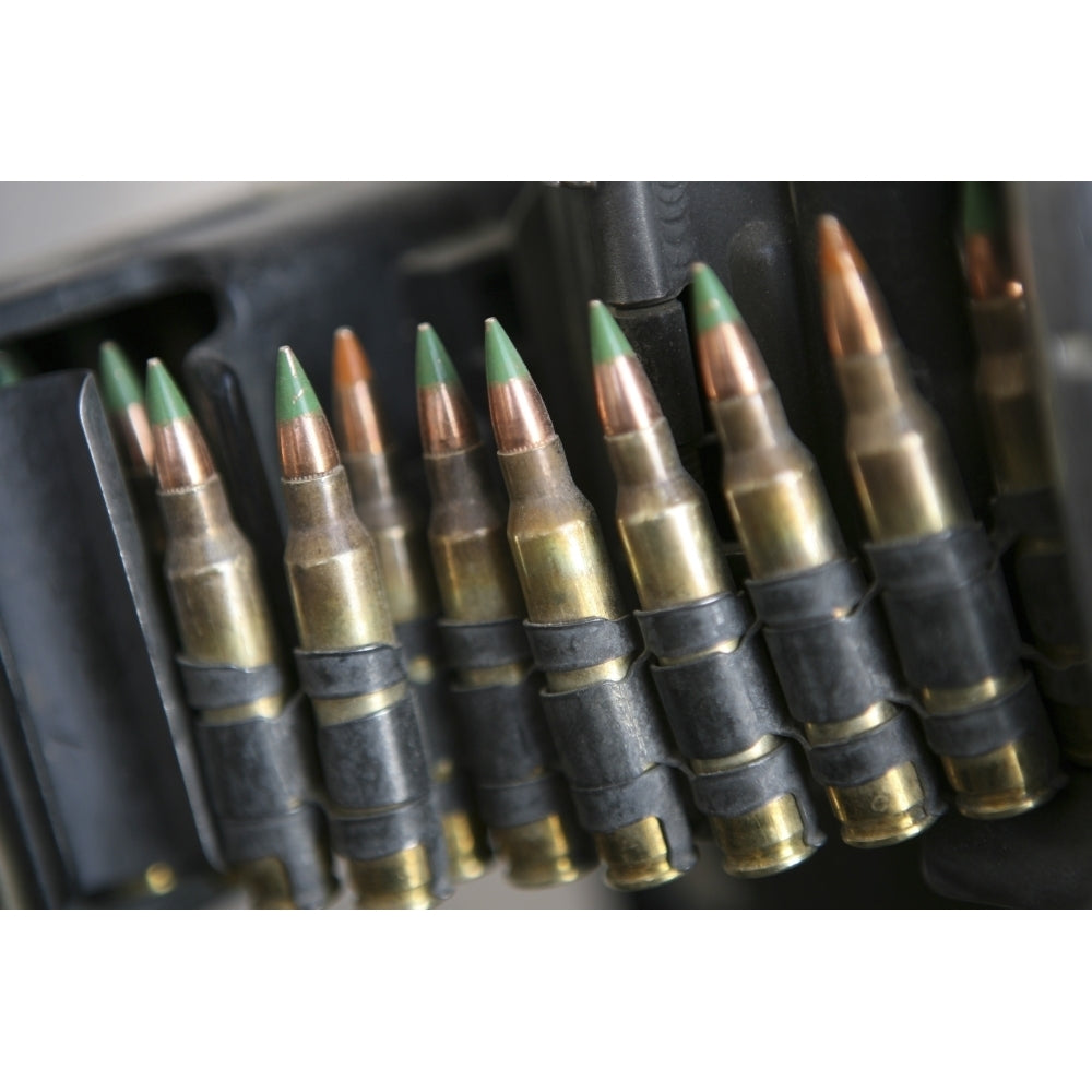 Belted bullets for an M-249 squad automatic weapon Poster Print Image 1