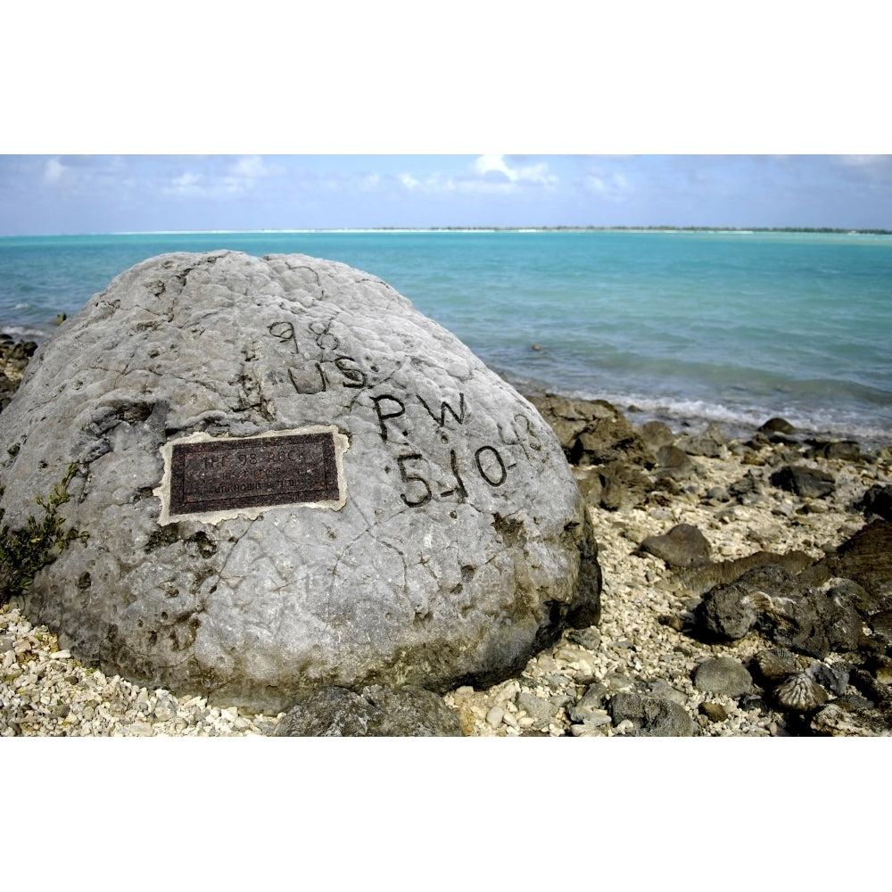 A memorial to prisoners of war on Wake Island Poster Print Image 2