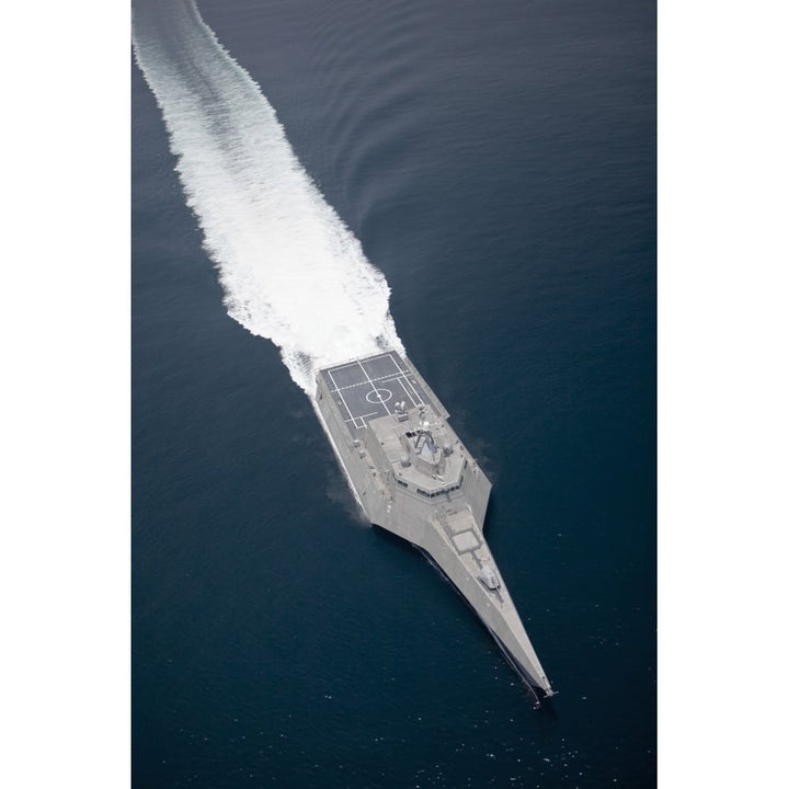 Aerial view of the littoral combat ship Independence underway during builders trials in the Gulf of Mexico Print Image 1