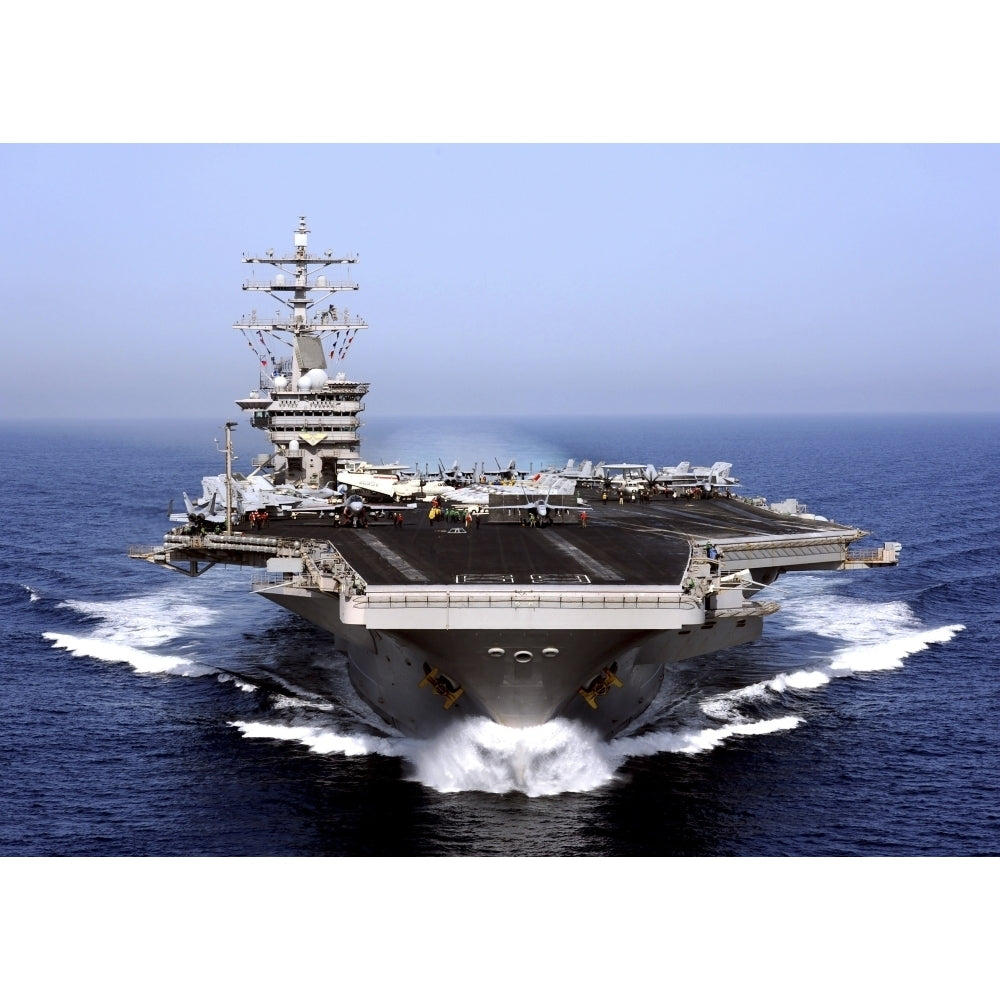 The aircraft carrier USS Dwight D. Eisenhower transits the Arabian Sea Poster Print Image 1