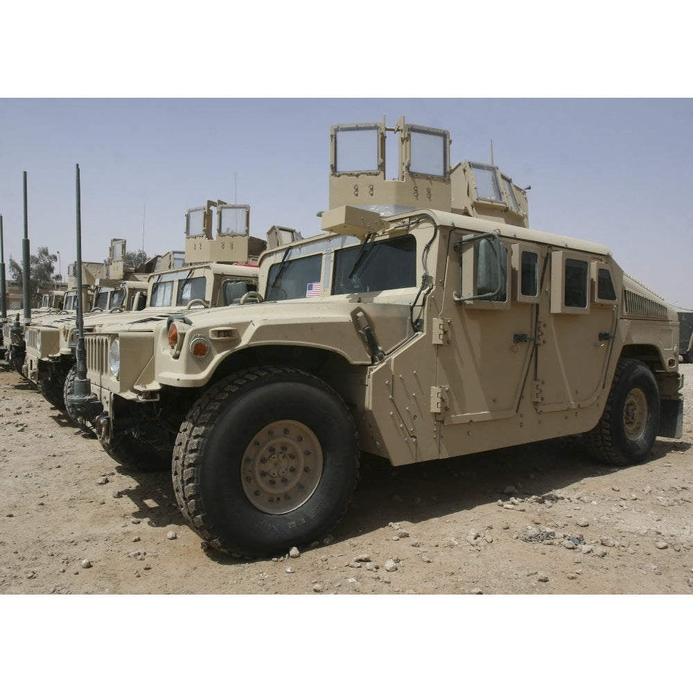 A row of humvees from Task Force Military Police Poster Print Image 1