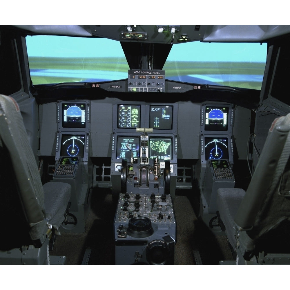 Interior view of an aircraft flight simulator Poster Print Image 2