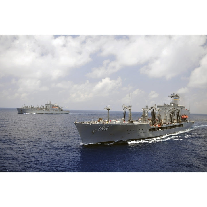 USNS Alan Shepard and USNS Joshua Humphreys are underway in the Gulf of Aden Poster Print Image 1