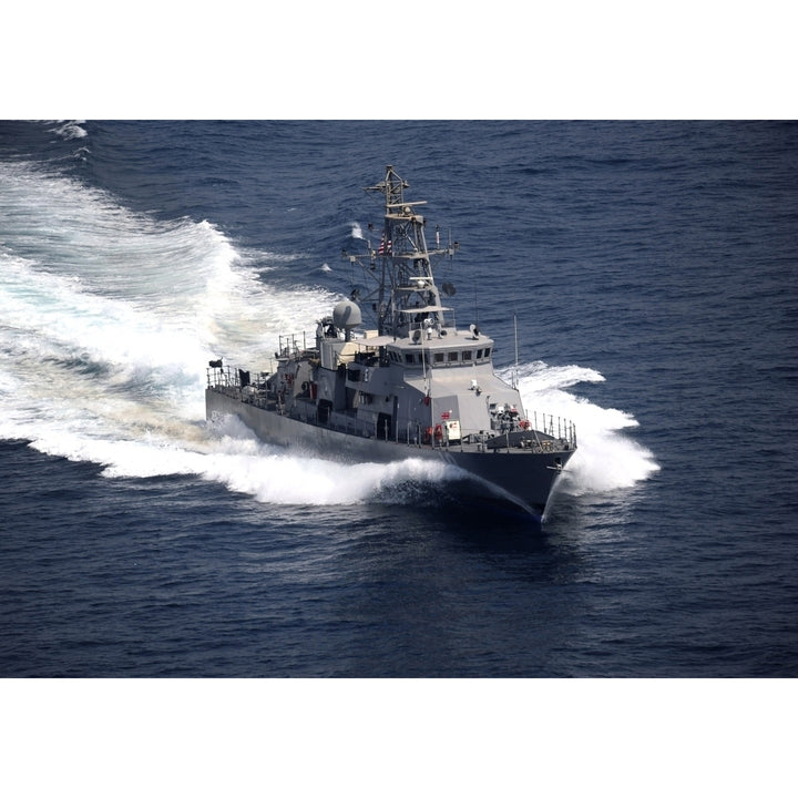 The cyclone-class coastal patrol ship USS Firebolt transits the Arabian Gulf Poster Print Image 2