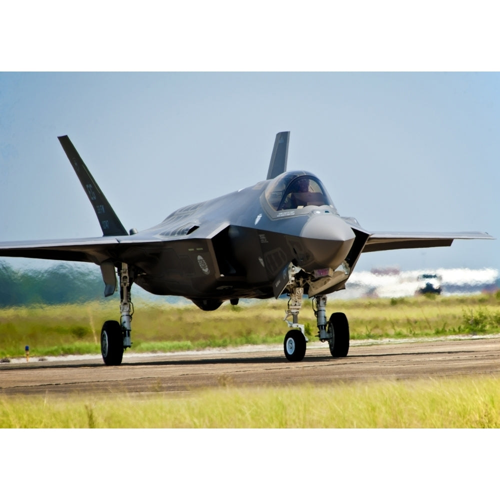 An F-35 Lightning II taxiing at Eglin Air Force Base Florida Poster Print Image 1