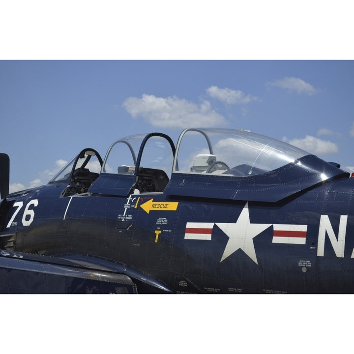 Close-up of the cockpit of a T-28 Trojan aircraft Poster Print Image 1