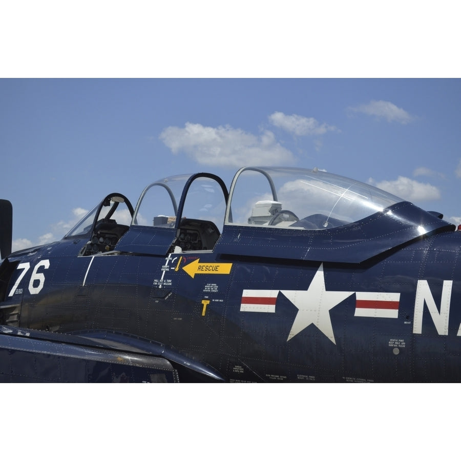 Close-up of the cockpit of a T-28 Trojan aircraft Poster Print Image 1