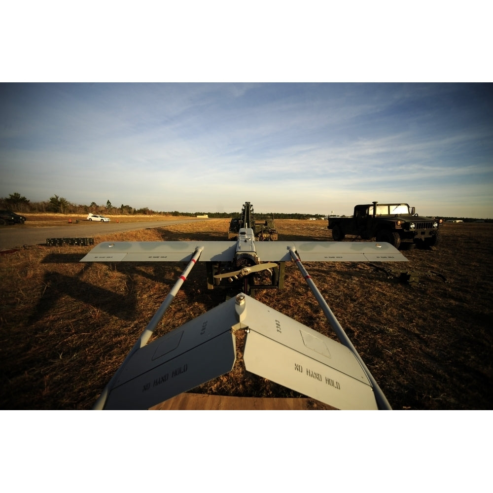 A U.S. Army RQ-7B Shadow unmanned aerial vehicle set for launch Poster Print Image 1