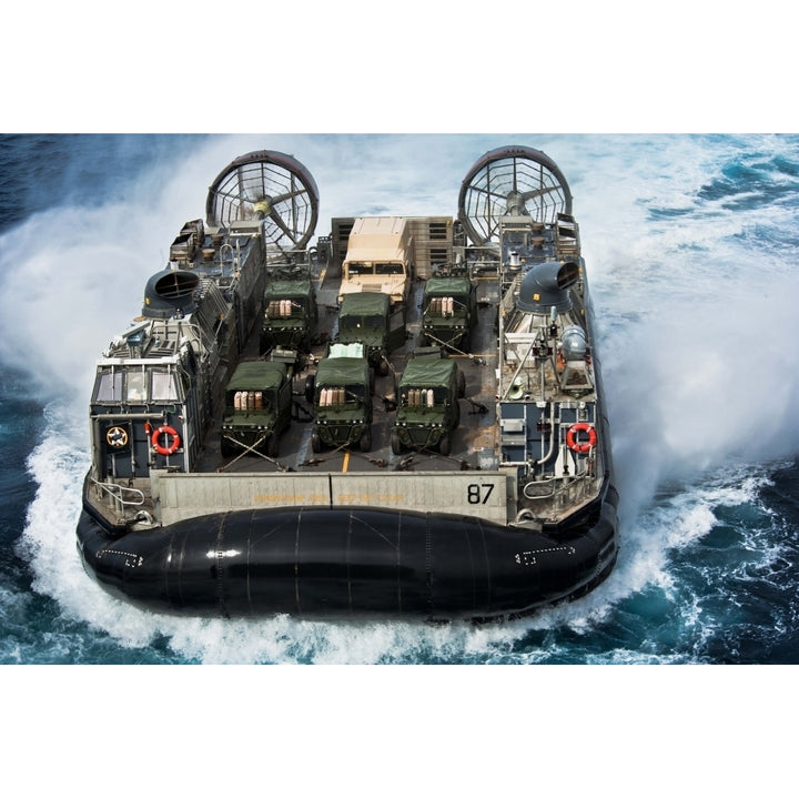 A landing craft air cushion transits the Atlantic Ocean Poster Print Image 1