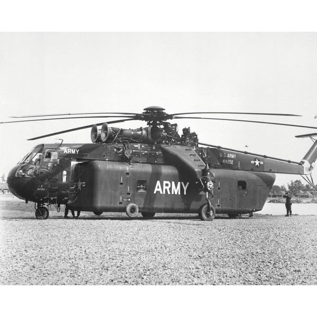 A large CH-54 Skycrane helicopter used during Vietnam War Poster Print by Stocktrek Images Image 1