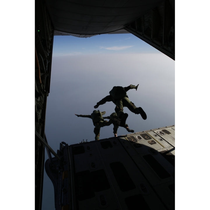 U.S. Marines conduct jump training with a Royal Thai Marine Corps Poster Print Image 1