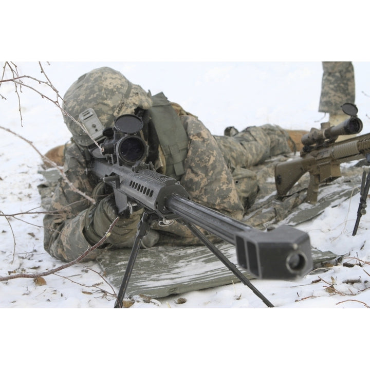 Snipers provide overwatch at Fort Wainwright Alaska Poster Print Image 1