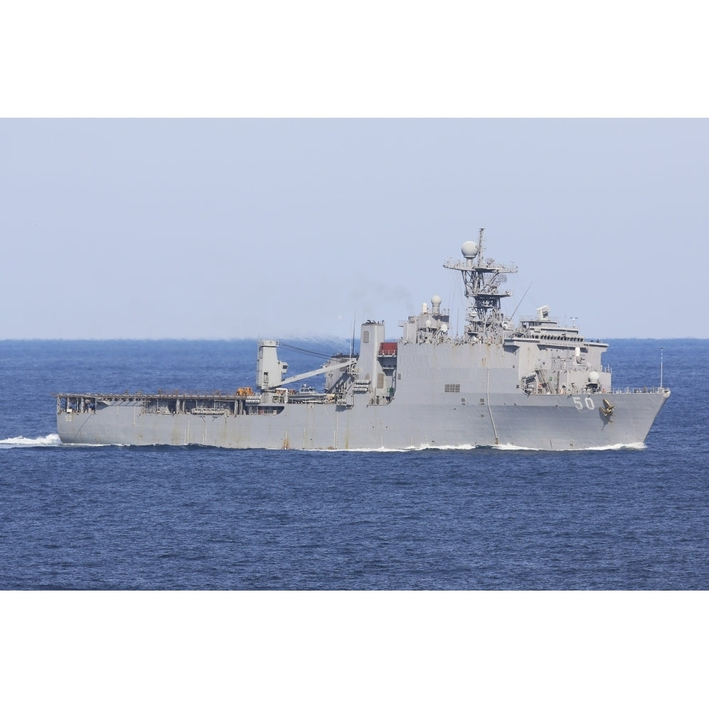 The amphibious dock landing ship USS Carter Hall Poster Print Image 2