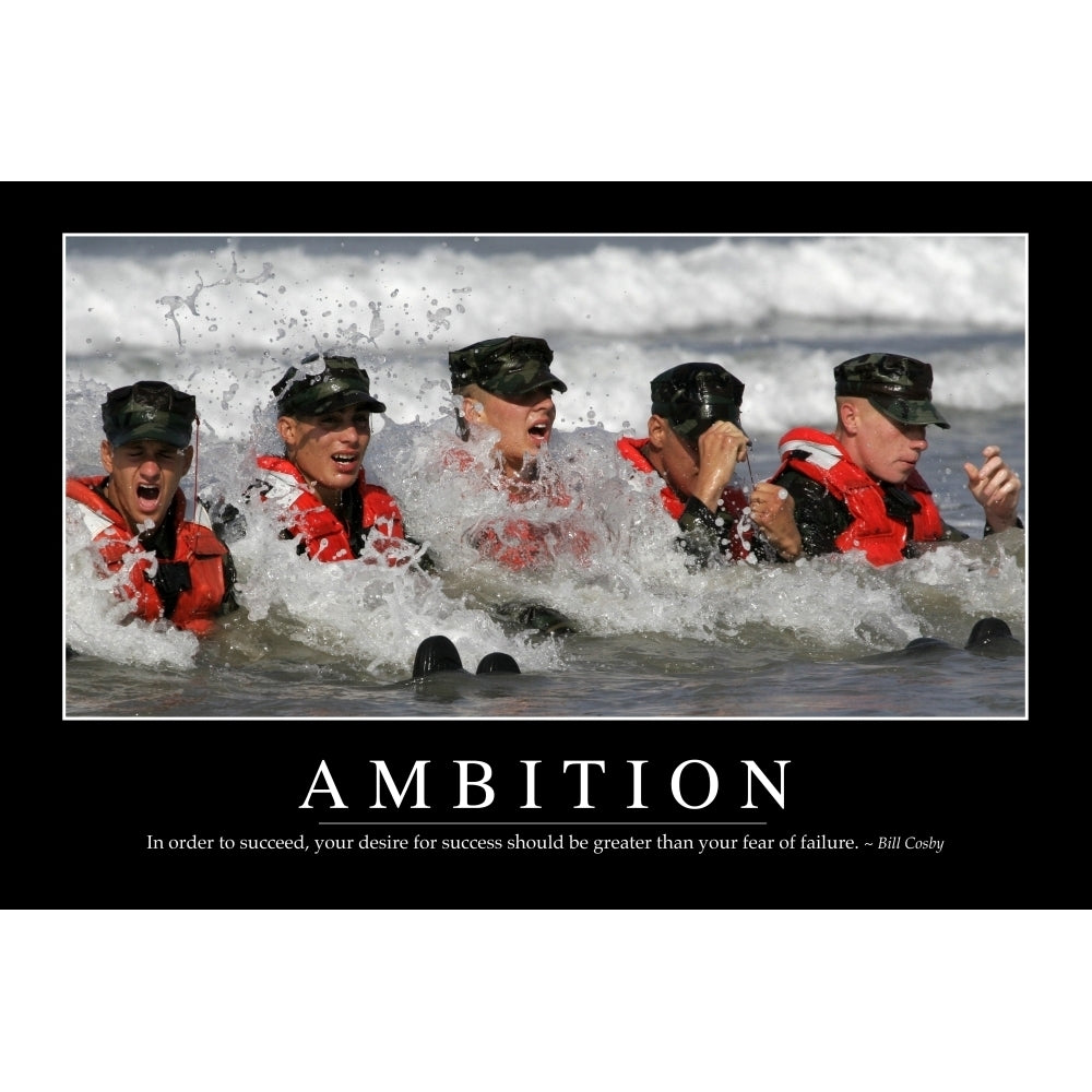 Ambition: Inspirational Quote and Motivational Poster Poster Print Image 1