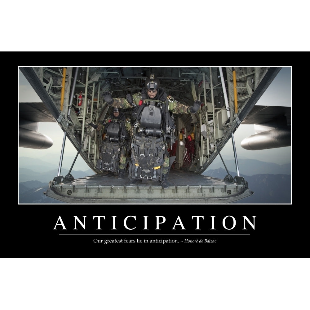 Anticipation: Inspirational Quote and Motivational Poster Poster Print Image 1