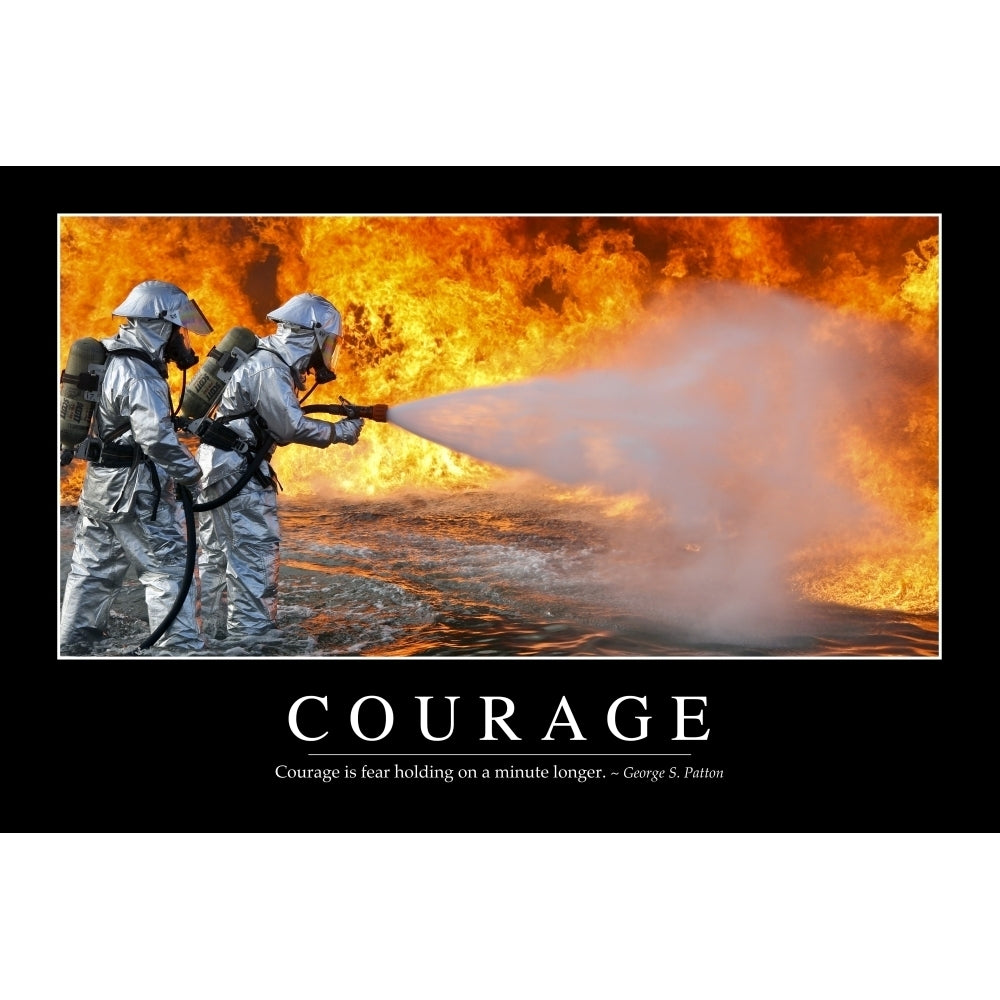 Courage: Inspirational Quote and Motivational Poster Poster Print Image 1