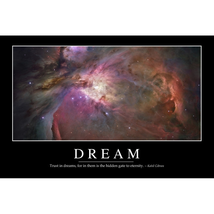 Dream: Inspirational Quote and Motivational Poster Poster Print Image 1