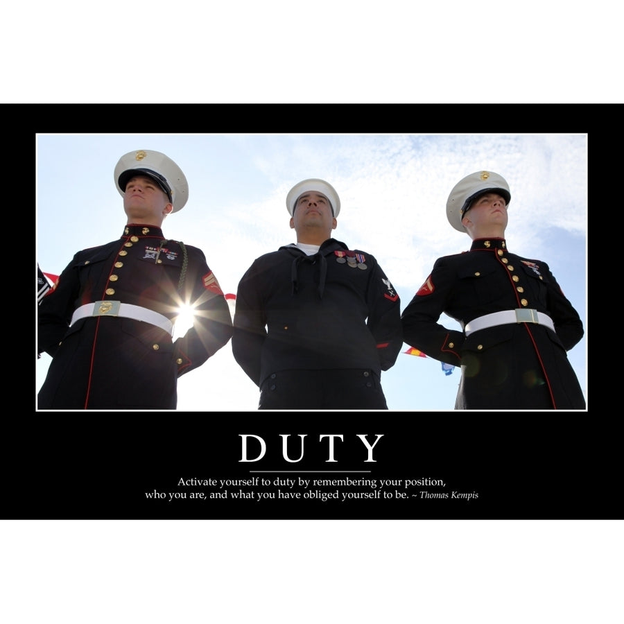 Duty: Inspirational Quote and Motivational Poster Poster Print Image 1