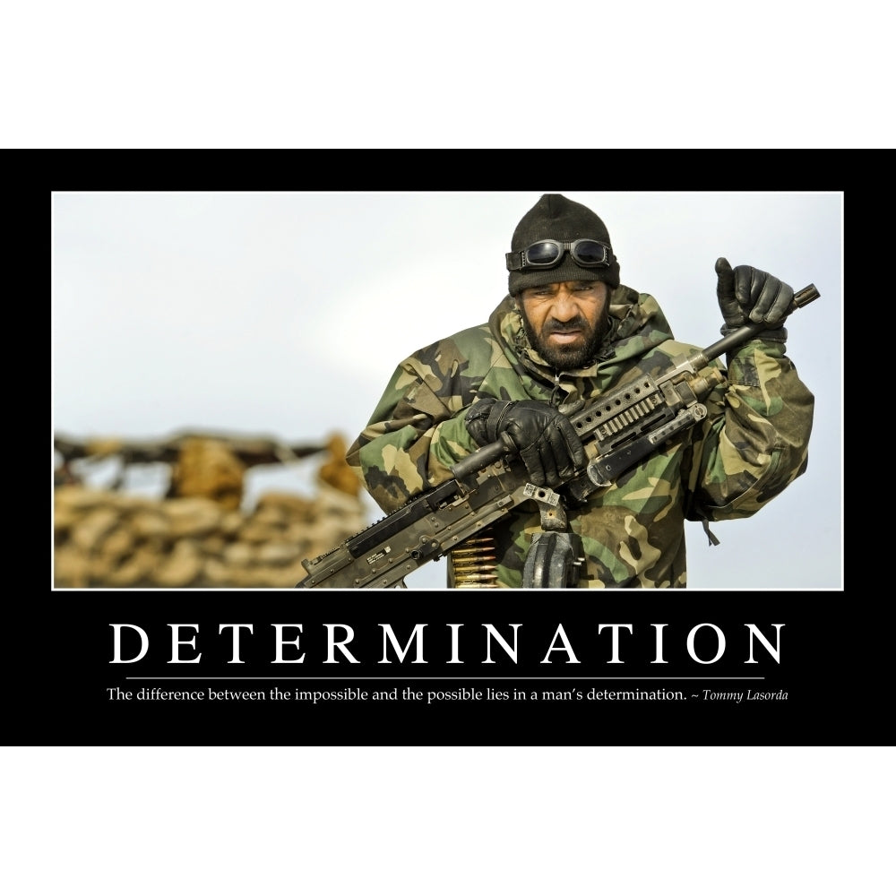 Determination: Inspirational Quote and Motivational Poster Poster Print Image 2