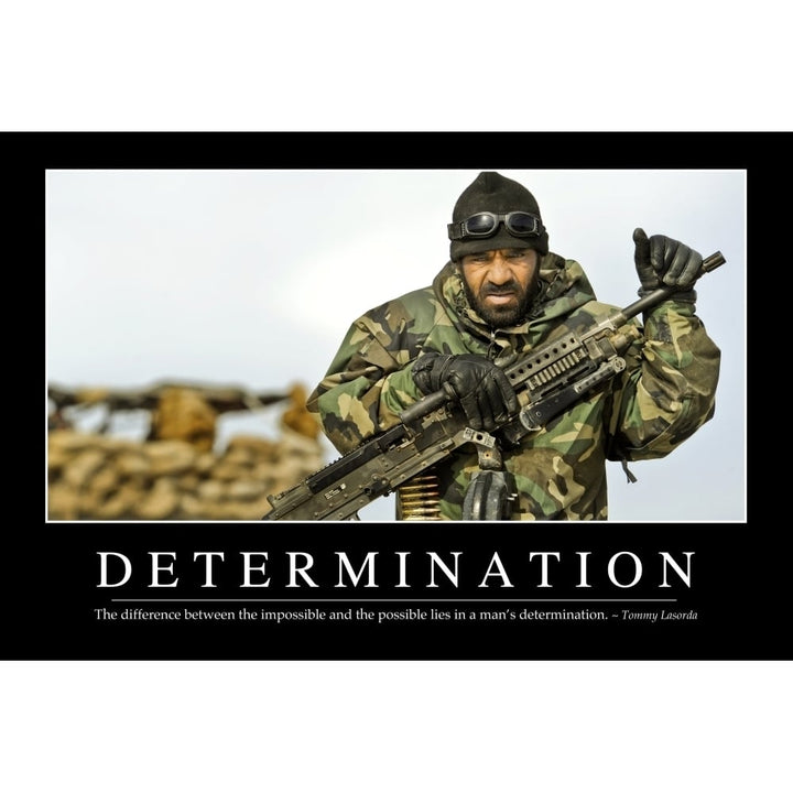 Determination: Inspirational Quote and Motivational Poster Poster Print Image 1