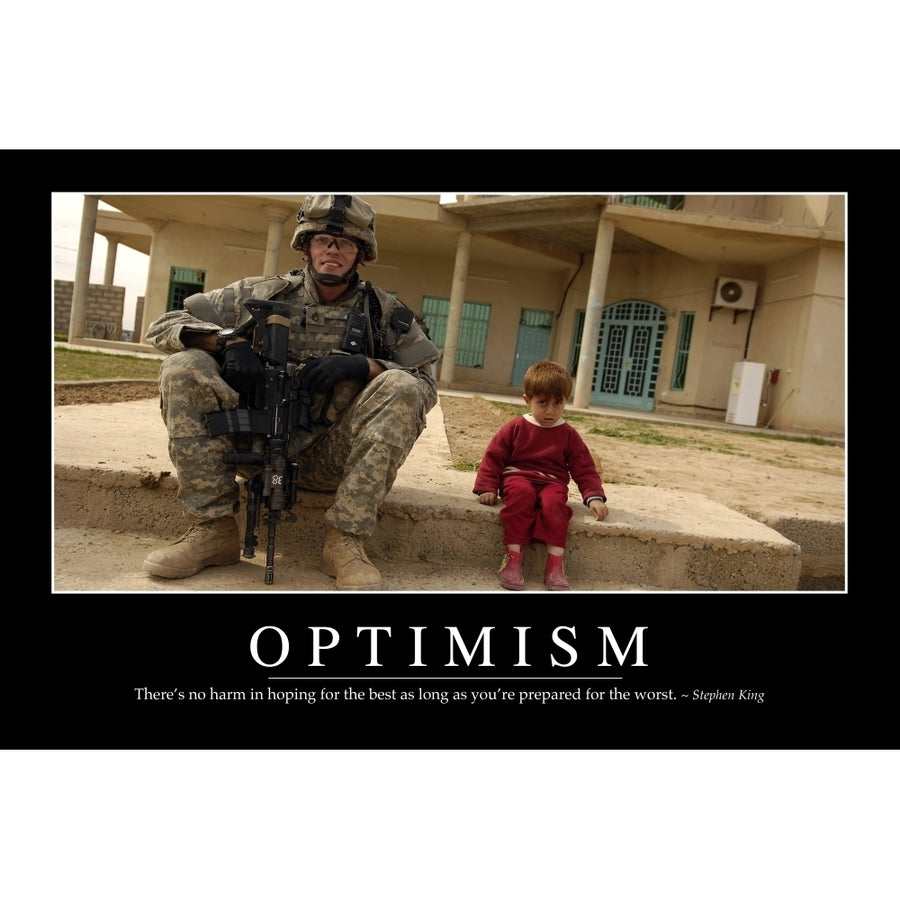 Optimism: Inspirational Quote and Motivational Poster Poster Print Image 1